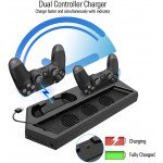 Wholesale Cooling Fan Vertical Stand for PS4 Slim/Pro/Regular Playstation 4 with Controller Charging Station Dual Charger Indicator USB Ports for DualShock 4 Wireless Controllers